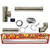 MBM Canna Fumaria Kit tubi stufa a pellet Ø 80. Canale da fumo in acciaio inox Aisi 316L Ce Made in Italy Uni 1856