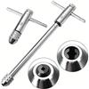 Generic 7 pz/set regolabile con impugnatura a T cricchetto porta rubinetto chiave macchina filettatura metrica Bothway vite manuale set di maschiatura manuale (7 pezzi corti)