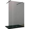 IMPALLI è casa IMPALLI Box Doccia Walk In H200 CM Estensibile 158-160 Cm Reversibile Cabina Doccia In Cristallo Temperato 8 Mm Finitura Cristallo Fumè Profili Nero Opaco Bracci Estensibili (160)