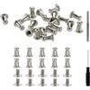 QUARKZMAN Viti a Bottone a Testa Tonda 4mm Rivetti in Pelle in Lega con Punzone Cavo Cacciavite per Riparare Decorare Tessuti Abbigliamento Scarpe Borse Fai Da Te, Argento Bianco