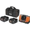 AEG SETLL1850SHD, 2 x 5 Ah, 2 x 5 Ah, due batterie e caricabatterie