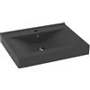 vidaXL Lavabo con Foro Rubinetto Grigio Scuro Opaco 60x46 cm Ceramica