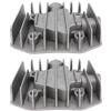 Eujgoov 2Pcs Testata Cilindro Compressore d'aria Testata 4/3/5P Raccordi in alluminio Coperchio di raffreddamento 48mm x 72mm