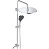 JOHO Colonna Doccia Acciaio INOX senza Miscelatore, soffione XXL 30 cm | Asta Doccia Saliscendi con Soffione e Doccetta, Set Doccia a Pioggia regolabile in altezza da 74 a 114 cm Cromo