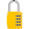 TACKOU Lucchetto combinato, lucchetto a combinazione a 4 cifre, lucchetti per armadietti con codice, resistente alle intemperie, lucchetto a combinazione per esterni per scuole, cancello, 1 pezzo giallo