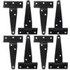 Generic 8 cerniere a forma di T in ferro nero per porte di fienili, mobili rustici, cerniere in metallo per armadietti da cucina in legno, armadi, recinzioni