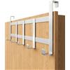 4smile Appendiabiti da porta - attaccapanni inox salvaspazio per appendere - appendini da porta, ganci appendiabiti da porta, appendi abiti per porte,Argento