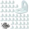Zorveiio Staffa angolare a L, 40 pezzi, 1,60 cm x 1,60 cm, in metallo, colore: bianco