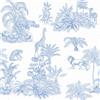 VEELIKE Carta da parati autoadesiva blu con animali della giungla, 44,5 cm x 300 cm, pellicola decorativa per mobili, motivo tropicale, rimovibile, impermeabile, in vinile, per soggiorno, camera da