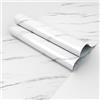 HotDecor Carta Da Parati Effetto Marmo Bianco Lucido Carta Pellicola Adesiva Per Mobili Parete Bagno Carta Da Parati Camera Da Letto Moderna Lavabile Rotolo Rivestimento Top Cucina 60cm x 300cm