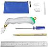 Generic Kit di utensili da taglio con impugnatura a pistola, taglierina per vetro, 2 lame extra da 2 mm-20 mm, contagocce per olio, penna per incisione in tungsteno, cacciavite, righello in acciaio con