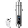 Btstil Scaldabagno istantanea, Btstil Mini scaldabagno 3,5 kW per doccia, scaldabagno doccia temperatura regolabile per bagno cucina(d'argento 3,5 kw)