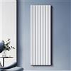 ELEGANT Radiatore a pannello verticale, 1800 x 616 mm, doppio strato, bianco, attacco centrale, per bagno, design verticale, piatto