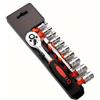 Generic Set di chiavi a cricchetto da 12 pezzi per impieghi gravosi, inclusi 10 inserti (4-13 mm) e una chiave a cricchetto a sgancio rapido doppia faccia da 6,35 mm, costruzione in metallo durevole