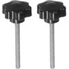 Generic 2 pomelli a stella M8 x 100 mm in acciaio inox 304 filettati da 46 mm in plastica a 6 stelle testa a mano serraggio vite a pollice maniglia manopola di serraggio, nero