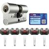 CISA - Cilindro Europeo di Sicurezza RS5 10R3M11701200C5 - Cilindro con 5 File Di Perni Radiali - 5 Chiavi A Duplica Digitale Protetta - Dimensioni 50/30