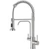 YUHUBY Rubinetto da cucina a 3 vie, 3 in 1, estraibile | Rubinetto da cucina con sistema di filtraggio, rubinetto da cucina con doccetta, rubinetto per acqua potabile con 2 leve