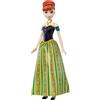 Mattel Disney Frozen Anna Oggi, per la prima volta Bambola in 4 lingue | Bambola musicale mobile canta in inglese, tedesco, italiano e francese; gonna e scarpe rimovibili, JDL59