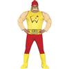 FIESTAS GUIRCA | Costume da Lottatore Adulto - Maglietta, Cintura, Copristivali, Cappello, Muscoli e Pantaloni - Costumi da Clown e Sport per Halloween, Carnevale e Feste - Uomo
