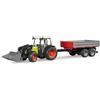 bruder 02112 - Claas Nectis 267 F con caricatore frontale | Con rimorchio a sponde, trattore con accessori per la fattoria e l'agricoltura, giocattolo dai 3 anni in su, scala 1:16