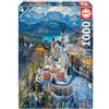 Educa - Puzzle 1000 pezzi Castello di Neuschwanstein | Puzzle castelli e città | Misura 48x68 cm | Per adulti 14+ (19261)