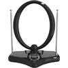 Superior Electronics Antenna TV per Interni con Amplificazione fino a 30dB, Ideale per la Ricezione del Segnale Digitale Terrestre - Nero - NAI-001