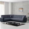 Dmora Divano Letto con Penisola Matias 238x305 cm Nero Contenitore di Apertura Click-clack, Reclinabile