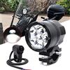 Biqing 1PC 60W Fari Supplementari per Moto,Universale Led Fendinebbia Luce per Bicicletta 12V 24V con Interruttore Luci per Bicicletta Faro Anteriore per Bicicletta E-bike Scooter Moto