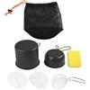 QuivyLivy Set di pentole da campeggio di qualità | Pentola e padella in alluminio anodizzato con borsa a rete, kit di cottura antiaderente leggero per escursioni all'aperto