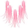 TOPPERFUN 5 Pezzi Esca Finta Calamaro Luminescente Rosa in Gomma per Pesca | Riutilizzabile, Facile da Usare e Resistente AI Morsi, per Attività All'aperto e Cattura di Pesci