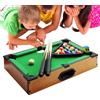 Generico Mini Billiard Table Set - Portable Tabletop Pool Game, 34.5cm | Wood & Resin, 34.5x23cm, Complete Accessories Included, Great For Family Game Night, Parties & Travel Fun