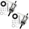 PLAFOPE 2 Pezzi Mozzo Posteriore per Bicicletta Freno a Pedale, 36 Fori | Acciaio, Colore Argento, Risposta Pronta, per Bici a Scatto Fisso e Mountain Bike, Set