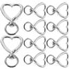 Zerodeko 10 Pezzi Portachiavi Chiusura a Molla a Cuore in Metallo, a | Design a Forma di Cuore, Aggancio e Sgancio Facile, per Chiavi e Charms, Colore Argento