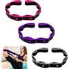 GuBaoZhuo Fascia elastica per yoga, 3 fasce fitness in tessuto con 8 anelli | Fascia da yoga con asole, lavabile, regolabile, per fitness, danza, pilates, ginnastica (rosa/viola/grigio)