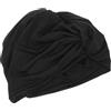 DEARMAMY Cuffia per Piscina Pieghettata Elasticizzata in Chinlon Nero | Leggera e Flessibile, Protegge i Chioma, Stile Moda, per Adulti, Nuoto e Doccia