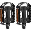 Generic Coppia di pedali per bici Antiscivolo Forte design dei denti antiscivolo con riflettore per Mountain Road Bike Scocca in lega di alluminio 11x7.5x2.5cm Nero