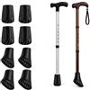 CHIHOLEN 18 punte per bastone da passeggio nordico antiscivolo - punta canna da passeggio in gomma universale 10 - 11 mm per bastone da trekking asfalto e ghiaia, 2 stili
