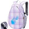 Nukinp Borsa da tennis per bambini, zaino da tennis leggero impermeabile con tasche in rete, grande capacità 28 x 40 x 15,9 cm, per adolescenti, viola e 1