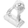 TOPBATHY Coppa Guanti da Calcio in Resina Argento, Elegante | Premio Compatto e Leggero, Facile da Esporre, per Appassionati e Scuole, Decorazione da Ufficio