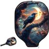 Generic pickleball Covers Crow On Tree Under Moon pickleball Paddle Cover | Universale Impermeabile Custodia per racchetta da pickleball Per L'uso Esterno uomini e donne Allenamento