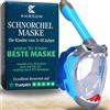 Khroom Maschera Snorkeling Bambini 3-10 Anni Seaview Kids | Integrale Full Face Certificata TUV | Sicura da CO2 | Antiappannamento | Silicone Morbido | Set Mare