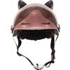 Homoyoyo Casco da Bicicletta Elettrica Orecchie da Gatto, Abs, Estivo | Mezza Calotta Unisex, Regolazione Cinturino, per Guida All'aperto, Visiera Corta, Rosa Chiaro