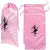 VICASKY 3 Pezzi Borsa per Scarpe da Danza Bambina Coulisse, Raso Rosa | Ampia Capienza, Resistente Agli Strappi, Stile Semplice Motivo Carino, per Ginnastica e Yoga