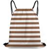 Morbuy 35x42cm Sacca Sportiva Impermeabile Zaino a Sacco (Marrone) | Zaino Traspirante Stile a Righe, Leggero Grande Capacità Coulisse Sportivo, per Palestra, Scuola, Viaggi, Uomo Donna