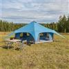 IBUQDDV Tenda familiare per 10 persone, verde, poliestere 185T con telaio in fibra di vetro