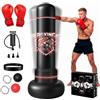 Oziral Sacco da Boxe da Terra 180cm per Adulti Pungiball con Guantoni Fascia & 2 Palline Leggere Sacco Boxe per Karate Taekwondo MMA Attrezzatura Fitness Regalo per Adulti