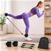 Generic Fasce di resistenza alla caviglia con polsini, set di fasce elastiche per allenamento delle gambe con borsa per glutei, contraccolpi di glutei, allenamento per fianchi e glutei, attrezzatura per