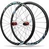 HWEVDHJ Set Di Ruote Da Bici Da Strada 700C 15 * 100/12 * 142mm,Mozzi Freno A Disco | Perno Passante, Cerchi In Lega Di Alluminio, 7 8 9 10 11 12 Cassetta Velocità