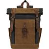 Qianly Zaino in Tela Cerata | Spallacci Regolabili Cur, Zaino Rolltop, Capiente, Borsa, per, Escursionismo, aggiatori, Unisex, Grigio Scuro