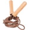 HOMSFOU Marrone Corda Fitness Manici per Saltare in Legno | Allenamento con Carico, Uso per Educazione Fisica, Design Ergonomico Rotondo, Cuoio e Legno
